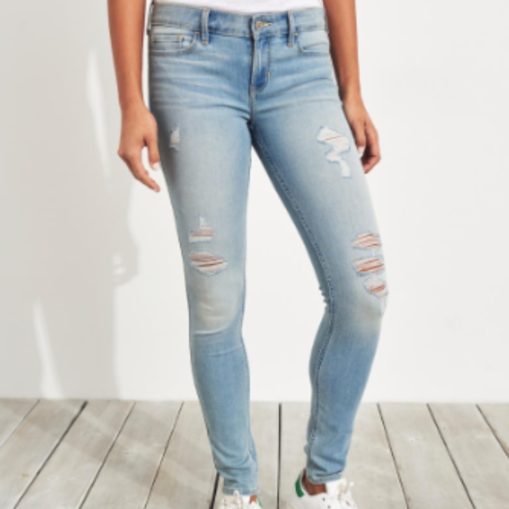Hollister Distressed Low-Rise Skinny Jeans